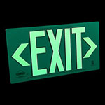 LumAware Photoluminescent Green Metal Exit Sign, UL Listed view 1