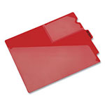 Pendaflex Colored Poly Out Guides with Center Tab, 1/3-Cut End Tab, Out, 8.5 x 11, Red, 50/Box view 1