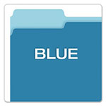 Pendaflex Colored File Folders, 1/3-Cut Tabs, Letter Size, Blue/Light Blue, 100/Box view 3