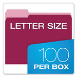 Pendaflex Colored File Folders, 1/3-Cut Tabs, Letter Size, Burgundy/Light Burgundy, 100/Box view 4
