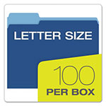 Pendaflex Colored File Folders, 1/3-Cut Tabs, Letter Size, Navy Blue/Light Blue, 100/Box view 4