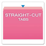 Pendaflex Colored File Folders, Straight Tab, Letter Size, Pink/Light Pink, 100/Box view 1