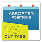 Pendaflex Colored File Folders, 1/3-Cut Tabs, Legal Size, Blue/Light Blue, 100/Box view 1