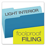 Pendaflex Colored File Folders, 1/3-Cut Tabs, Legal Size, Blue/Light Blue, 100/Box view 2