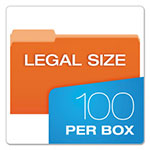 Pendaflex Colored File Folders, 1/3-Cut Tabs, Legal Size, Orange/Light Orange, 100/Box view 4