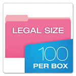 Pendaflex Colored File Folders, 1/3-Cut Tabs, Legal Size, Pink/Light Pink, 100/Box view 4