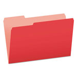 Pendaflex Colored File Folders, 1/3-Cut Tabs, Legal Size, Red/Light Red, 100/Box orginal image