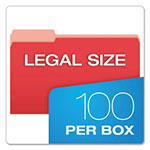 Pendaflex Colored File Folders, 1/3-Cut Tabs, Legal Size, Red/Light Red, 100/Box view 4