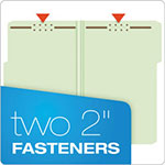 Pendaflex Heavy-Duty Pressboard Folders w/ Embossed Fasteners, Legal Size, Green, 25/Box view 2