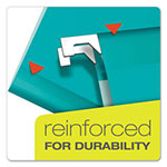 Pendaflex Colored Reinforced Hanging Folders, Letter Size, 1/5-Cut Tab, Aqua, 25/Box view 1