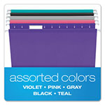 Pendaflex Colored Reinforced Hanging Folders, Letter Size, 1/5-Cut Tab, Assorted, 25/Box view 2