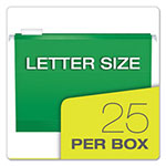 Pendaflex Colored Reinforced Hanging Folders, Letter Size, 1/5-Cut Tab, Bright Green, 25/Box view 4