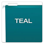 Pendaflex Colored Reinforced Hanging Folders, Letter Size, 1/5-Cut Tab, Teal, 25/Box view 2