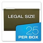 Pendaflex Reinforced Hanging File Folders, Legal Size, 1/3-Cut Tab, Standard Green, 25/Box view 4