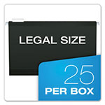 Pendaflex Colored Reinforced Hanging Folders, Legal Size, 1/5-Cut Tab, Black, 25/Box view 4