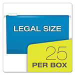 Pendaflex Colored Reinforced Hanging Folders, Legal Size, 1/5-Cut Tab, Blue, 25/Box view 4