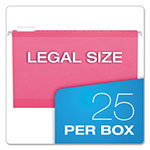 Pendaflex Colored Reinforced Hanging Folders, Legal Size, 1/5-Cut Tab, Pink, 25/Box view 4