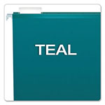 Pendaflex Colored Reinforced Hanging Folders, Legal Size, 1/5-Cut Tab, Teal, 25/Box view 2