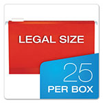 Pendaflex Extra Capacity Reinforced Hanging File Folders with Box Bottom, Legal Size, 1/5-Cut Tab, Red, 25/Box view 5