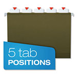 Pendaflex Ready-Tab Reinforced Hanging File Folders, Letter Size, 1/3-Cut Tab, Standard Green, 25/Box view 4