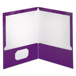 Oxford Two-Pocket Laminated Folder, 100-Sheet Capacity, Metallic Purple view 1