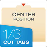 Pendaflex Manila File Folders, 1/3-Cut Tabs, Center Position, Letter Size, 100/Box view 1