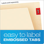 Pendaflex Manila End Tab Expansion Folders with Two Fasteners, 14-pt., 2-Ply Straight Tabs, Letter Size, 50/Box view 3