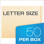 Pendaflex Manila End Tab Expansion Folders with Two Fasteners, 14-pt., 2-Ply Straight Tabs, Letter Size, 50/Box view 5