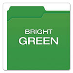 Pendaflex Double-Ply Reinforced Top Tab Colored File Folders, 1/3-Cut Tabs, Letter Size, Bright Green, 100/Box view 3