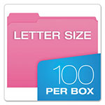 Pendaflex Double-Ply Reinforced Top Tab Colored File Folders, 1/3-Cut Tabs, Letter Size, Pink, 100/Box view 5