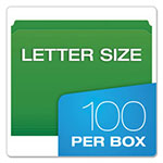 Pendaflex Double-Ply Reinforced Top Tab Colored File Folders, Straight Tab, Letter Size, Bright Green, 100/Box view 5