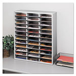 Fellowes Literature Organizer, 36 Sections Letter, 29 x 11 7/8 x 34 11/16, Dove Gray view 2