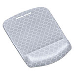 Fellowes PlushTouch Mouse Pad with Wrist Rest, 7 1/4 x 9 3/8 x 1, Gray/White Lattice view 1