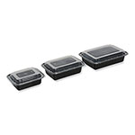 GEN Food Container, 28 oz, 8.81 x 6.02 x 2.04, Black/Clear, Plastic, 150/Carton view 2