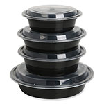 GEN Food Container, 16 oz, 6.29 x 6.29 x 1.96, Black/Clear, Plastic, 150/Carton view 1
