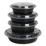 GEN Food Container, 32 oz, 7.28 x 7.28 x 2.55, Black/Clear, Plastic, 150/Carton view 1