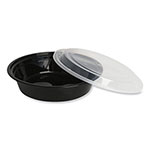 GEN Food Container, 32 oz, 7.28 x 7.28 x 2.55, Black/Clear, Plastic, 150/Carton view 3