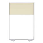 Ghent MFG Floor Partition with Aluminum Frame and 2 Split Panel Infill, 48.06 x 2.04 x 71.86, White/Carmel view 3