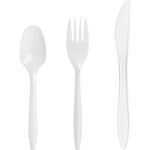 Genuine Joe Medium-Weight White Plastic Spoon, Pack of 1,000 view 1