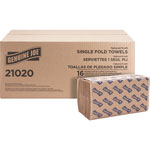 Genuine Joe 21020 Natural Singlefold Paper Towels, 10 1/2" x 9 3/10" orginal image