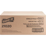 Genuine Joe 21020 Natural Singlefold Paper Towels, 10 1/2" x 9 3/10" view 2