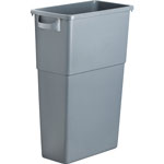 Genuine Joe Rectangle Plastic Indoor Trash Can, 23 Gallon, Gray view 2
