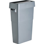 Genuine Joe Rectangle Plastic Indoor Trash Can, 23 Gallon, Gray view 4
