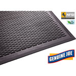 Genuine Joe Super Tread Rubber Floor Mat, 3' x 5', Black view 1