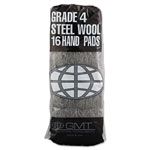 Global Material Industrial-Quality Steel Wool Hand Pad, #4 Extra Coarse, 16/Pack, 192/Carton view 1