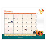 House Of Doolittle Recycled Desk Pad Calendar, Illustrated Seasons Artwork, 22 x 17, Black Binding/Corners,12-Month (Jan to Dec): 2024 view 1