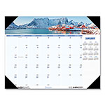 House Of Doolittle Earthscapes Recycled Monthly Desk Pad Calendar, Coastlines Photos, 22 x 17, Black Binding/Corners,12-Month (Jan-Dec): 2024 view 1
