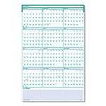 House Of Doolittle Express Track Recycled Reversible/Erasable Yearly Wall Calendar, 24 x 37, White/Teal Sheets, 12-Month (Jan to Dec): 2024 view 2
