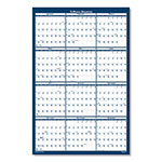 House Of Doolittle Poster Style Reversible/Erasable Yearly Wall Calendar, 12-Month (Jan to Dec 2024), 32 x 48, White/Blue/Gray Sheets, Recycled view 2