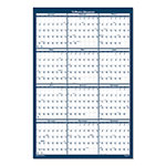 House Of Doolittle Recycled Poster Style Reversible/Erasable Yearly Wall Calendar, 24 x 37, White/Blue/Gray Sheets, 12-Month (Jan to Dec): 2024 view 2